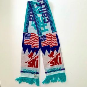Heavenly Ski Resort California brightly colored unisex scarf with tassels